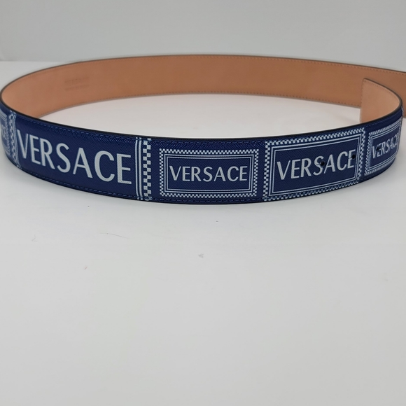 Versace Medusa Buckle Blue Leather Belt - Stunning - New 85cm 34" - Picture 5 of 6